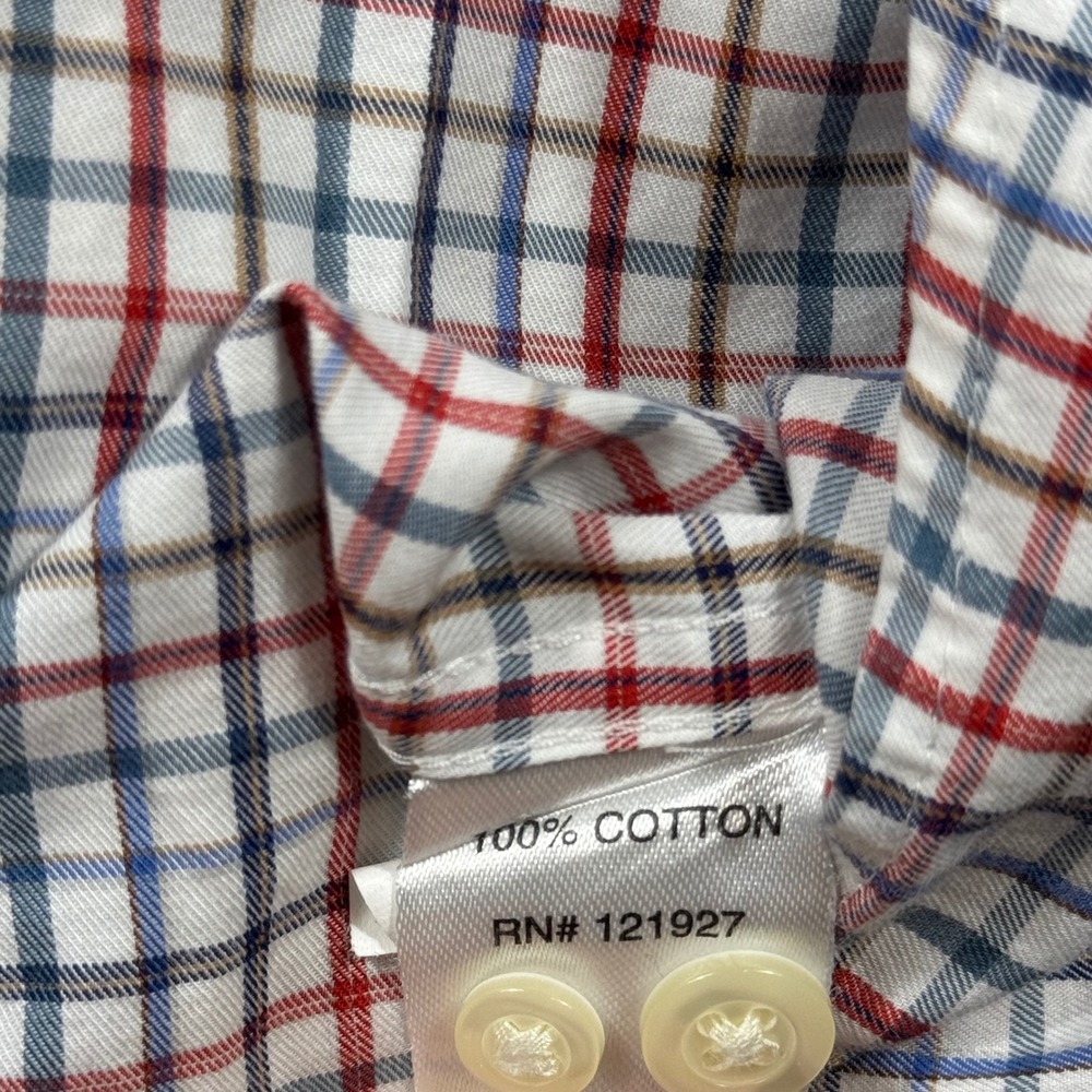 Johnnie-O Mens XL Button Down Shirt Multi Color Check Cotton Long Sleeve Logo - Picture 5 of 9